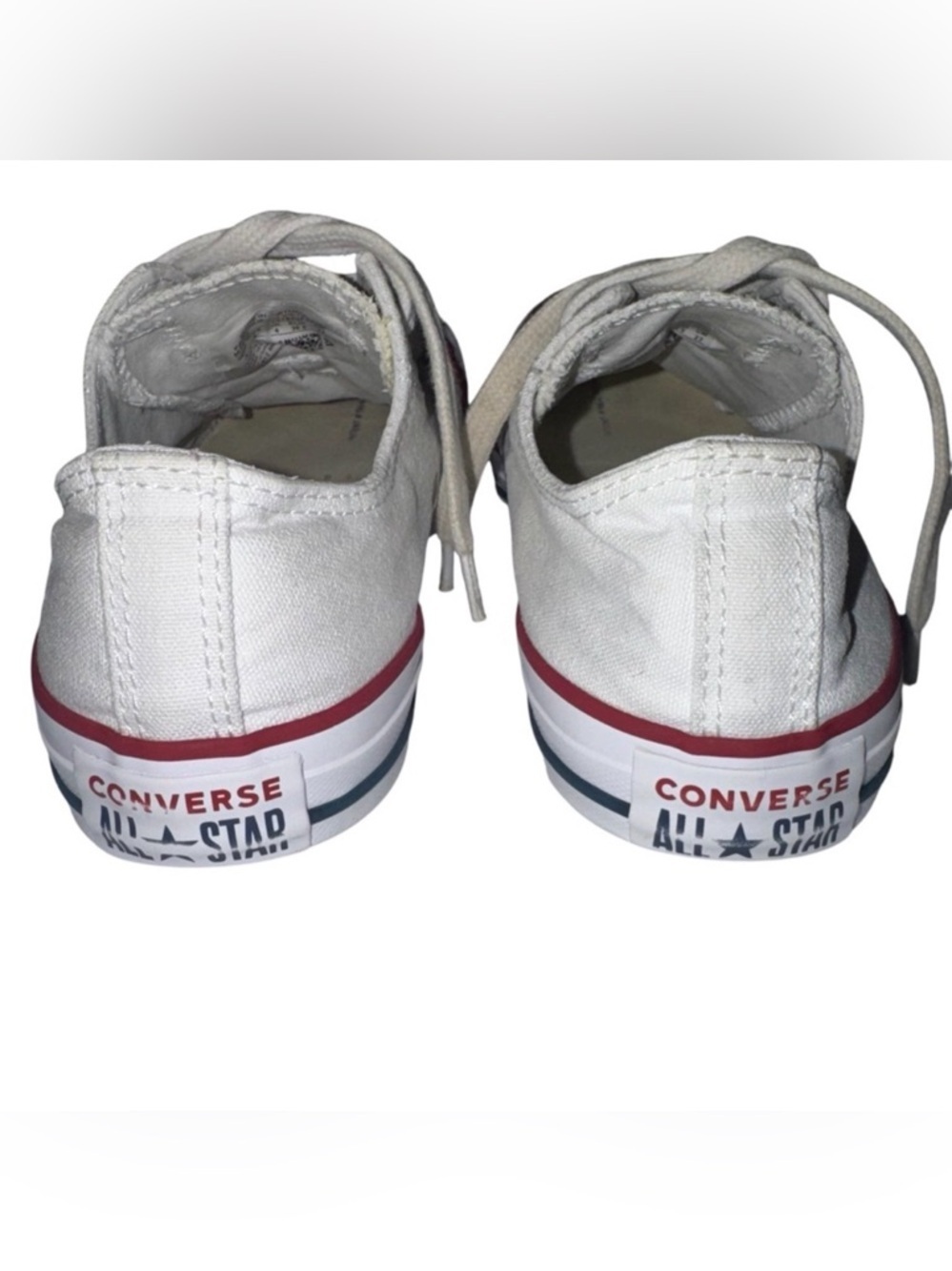 Converse Chuck Taylor All Star Low Top White Canvas Sneakers Women’s Size 5 - Picture 4 of 7